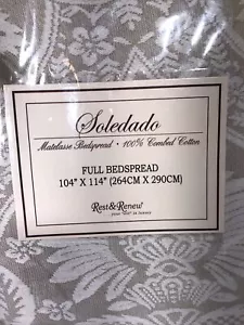 Bedspread Soledado Matelasse Cream Linen Color Full 104” X 114” NEW - Picture 1 of 7
