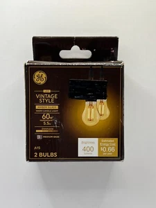 GE Lampadina LED Stile Vintage Ambra Calda Lampadina Dimmerabile A15 Base Candelabro - Confezione da 2 - Foto 1 di 2