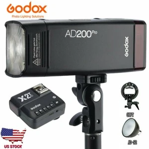 US Godox AD200Pro TTL Flash Light Speedlite+X2T-C Trigger+S Bracket For Canon - Picture 1 of 12