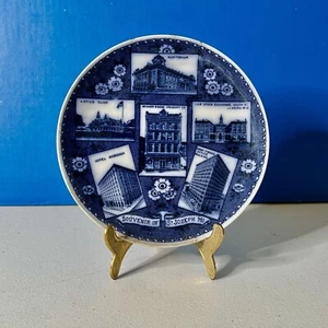 Antique Regnier & Shoup Flow Blue Souvenir China Plate Made In England - Picture 1 of 11