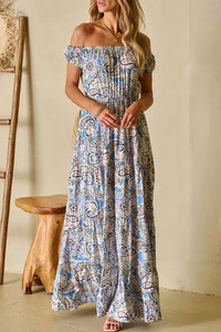 Bria Off Shoulder Maxi Dress - Picture 1 of 5
