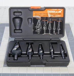 5-Pc HSS Spiral Step Drill Bit Set 1/8"-1-3/8" 1/4" & 3/8" Shank Unibit - Picture 1 of 9