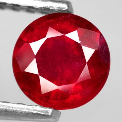 0.73Ct. Natural Gemstone Ruby Top Red Round Madagascar Beautiful Sparkles Color! - Image 1 of 4