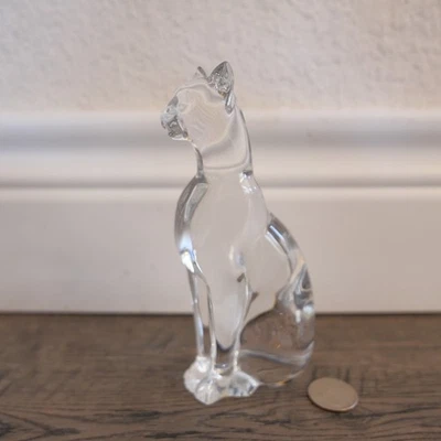 Estatuillas de cristal de baccarat firmadas gato egipcio transparente - ¡6" pulgadas!!! Foto 1 de 3