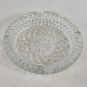 Vintage WEXFORD ANCHOR HOCKING ASHTRAY Heavy Crystal CLEAR GLASS 5-1/2” - Picture 1 of 6