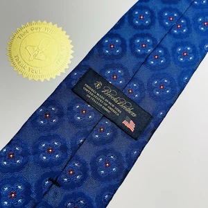Brooks Brothers neue blaue gewebte strukturierte Seidenkrawatte mit rot & weißem Design 59,5 x 3,25 Zoll  - Bild 1 von 12