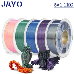 JAYO 5×1,1KG Dwukolorowy SILK PLA + Filament do drukarki 3D 1,75mm 1,1KG Rolka Błyszczący - Zdjęcie 1 z 12