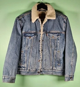 Levi's San Francisco Denim Sherpa Lined Jean Jacket USA Made Womens Medium - Picture 1 of 6