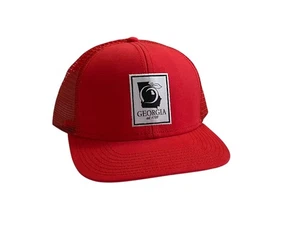 Georgia Peach State Pride Red Mesh Back Trucker Hat Cap Snapback NWT - Picture 1 of 5