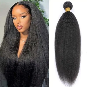 Paquetes rectos rizados cabello humano 12 pulgadas yaki paquetes rectos cabello humano real... - Imagen 1 de 6