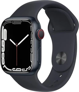 Apple Watch Series 7 45 mm minuit aluminium + bracelet cellulaire excellent état - Photo 1 sur 5
