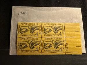 Scott #1201 Apprenticeship Plate Block of 4 Stamps - Picture 1 of 4