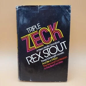 Triple Zeck A Nero Wolfe Omnibus 3 Novels Rex Stout 1974 Book Club Edition HC DJ - Bild 1 von 12