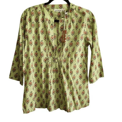 Anthropologie Roller Rabbit Blouse Womens Small Oversized Boho Cottagecore Flowy - Image 1 of 4