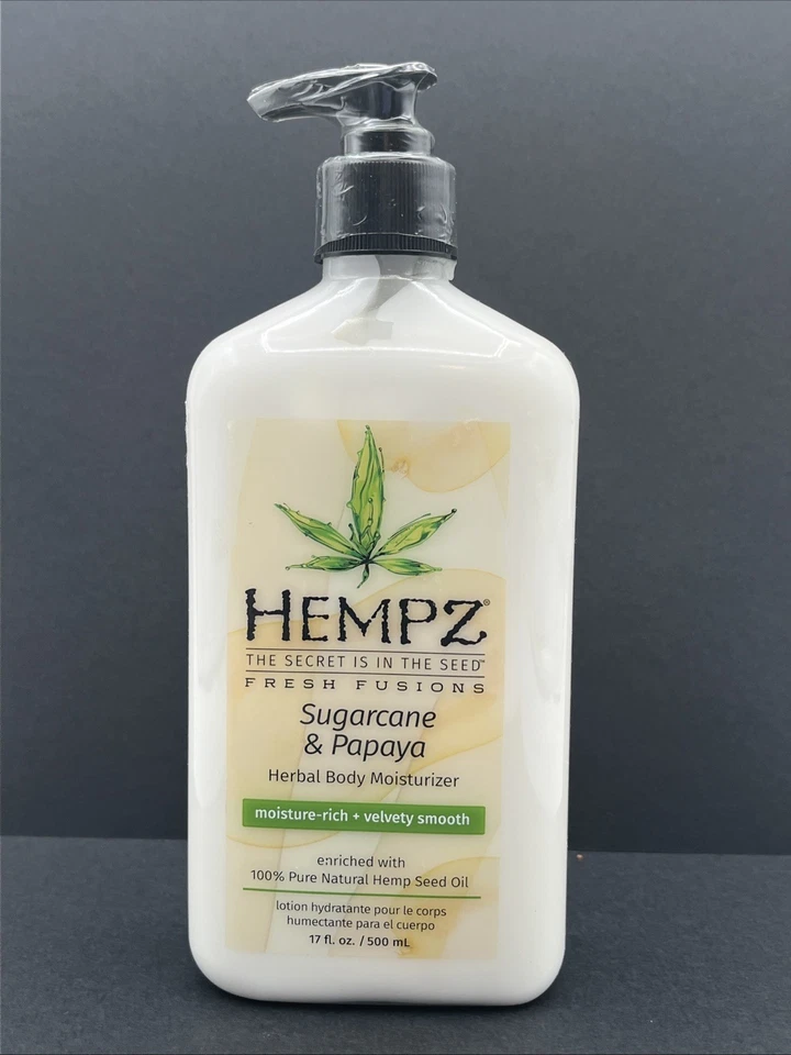 Hempz Sugarcane & Papaya Body Moisturizer 17 Oz -new
