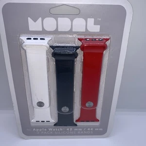 MODAL Apple watch 3 pack of Silicone Bands 42mm/44 mm - Picture 1 of 4