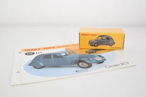B91 1:43 ATLAS DINKY TOYS 535 24 T 34T CITROEN 2CV 2 CV BLUE MIB + LEAFLET - Imagen 1 de 10