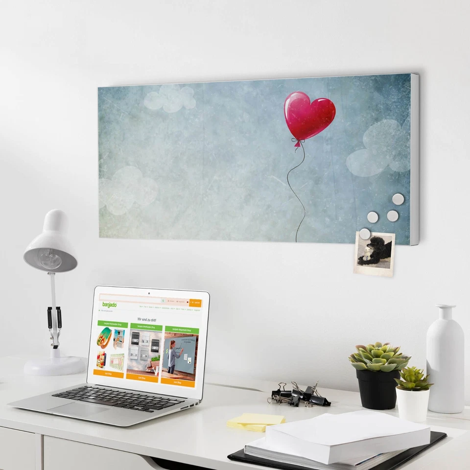 banjado Design Magnetwand Motiv Pinnwand Magnettafel Herzballon - Bild 1 von 1