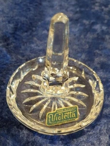 Hand Cut 24% Lead Crystal 'Violetta' Vintage Glass Ring Holder: Made in Poland - Picture 1 of 9