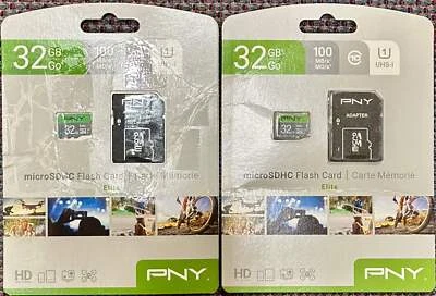 PNY Elite Class 10 U1 microSDHC Flash Memory Card 32GB - 2 Pack (OPEN BOX) - Image 1 of 4