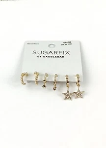 SUGARFIX by BaubleBar Stern Charm Huggie Creolen Ohrring Set 3 Stck. - Gold - Bild 1 von 3