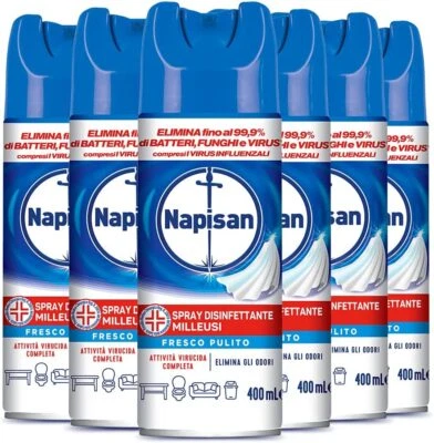 Napisan Spray Disinfettante Milleusi per Tessuti e Superfici 6 x 400ml