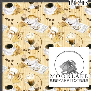 Coffee Cupcakes and Pastry 100% Quality Cotton Poplin Fabric * Exclusive * - Picture 1 of 2