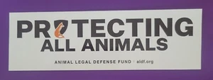 ALLE TIERE SCHÜTZEN Aufkleber ca. 8 x 2" Tier Rechtsverteidigungsfonds Aufkleber - Bild 1 von 2