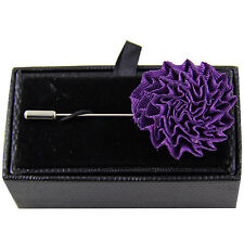 New formal Men's flower lapel pin chest brooch buckle Dark purple wedding prom