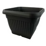 Blumentopf Quadrato gerippt Anthrazit eckig 28 - 40 cm - Größe frei wählbar