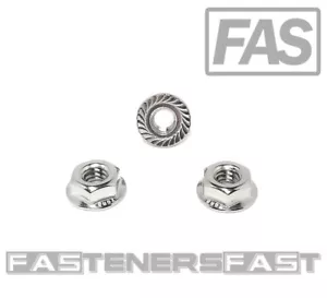 (50) 1/4-20 Edelstahl gezackte Flanschmuttern 304 Edelstahl Flanschverschlussmuttern - Bild 1 von 4