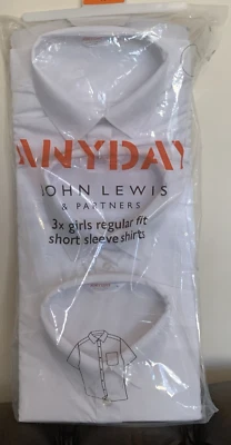 John Lewis ANYDAY Mädchen Kurzarmshirts, 3er Pack, weiß