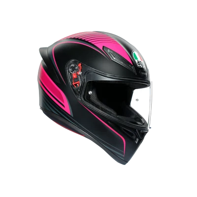 AGV casco de motocicleta K1 WARMUP BLACK/PINK NUEVO - Imagen 1 de 4