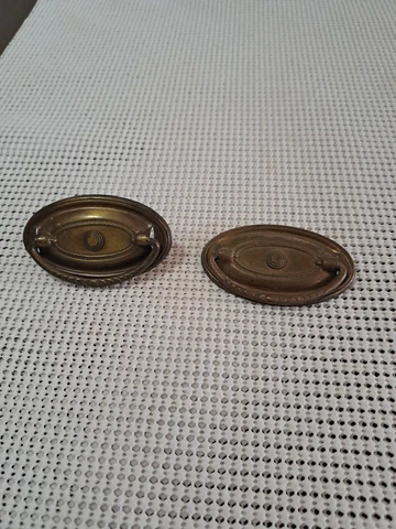 2 Antique Steel Drawer Pulls dresser Handle Drop Vintage Cover
