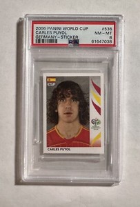 CARLES PUYOL  2006 Panini Soccer World Cup Spain Sticker  #536 PSA 8 Pop 3