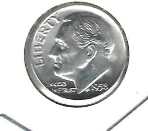 1958 D Denver Silver Brilliant Uncirculated Roosevelt Dime! - Picture 1 of 2