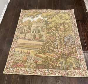 Corona Decor Formal Garden Tapestry Woven Art Wall Decor 33" X 42" Italian - Picture 1 of 3