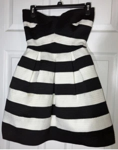 VERTIGO PARIS Woman/Girl Short Black & White Strapless Bandage Dress - XS - Picture 1 of 4