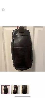 Bally Switzerland Grey Leather Striped Strap Slim Crossbody Bag - Image 1 of 3