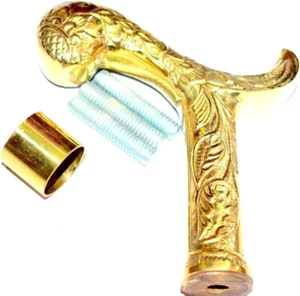 Antique Solid Brass Derby Head Handle Only For Walking Stick Walking Canes Gift - Picture 1 of 9