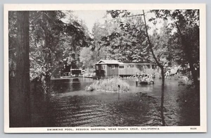 Postcard Santa Cruz, California, Swimming Pool Sequoia Gardens A7111 - Picture 1 of 2