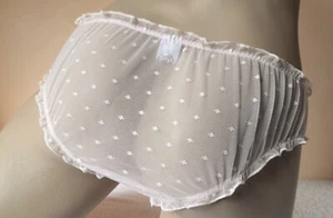 Lindas bragas con volantes estilo babydoll de tiro bajo crema - bragas con volantes Reino Unido 18 EE. UU. 10 - Imagen 1 de 9