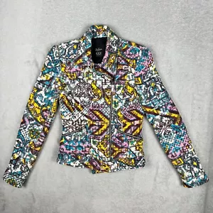 Zara Trafaluc Biker Style Jacket Women Size XS Extra Small Full Zip Multicolored - Picture 1 of 6