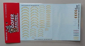 YELLOW WHITE DRAG RACING GOODYEAR TIRE 1:24 1:25 GOFER DECALS CAR MODEL 11050