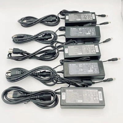 LOTE de 5 adaptadores de CA Zebra genuinos SAWA-52-312524 FSP075-RAAN2 FSP075-RAAM y cable Foto 1 de 4