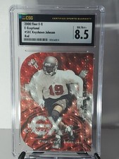 2000 Fleer E-X Keyshawn Johnson E-Xceptional Red Diecut Insert Graded CSG 8.5 