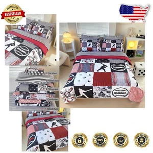 All-Season Twin Comforter Bedding Set - 7 Pieces with Sports Design for Boys - Picture 1 of 9