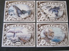 NIUAFO'OU  1990 WHALES & WHALING SET of 4 STAMPS SG 143-146 MNH