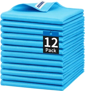 Microfiber Glass Cleaning Cloth, 12 Pack Window Glass Cleaning Rags, Reusable Li - Picture 1 of 12