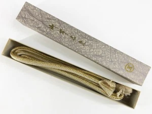 VTG Japanese Obijime Gold Silk Kimono Kitsuke Accessory Sogo Department Store - Picture 1 of 3